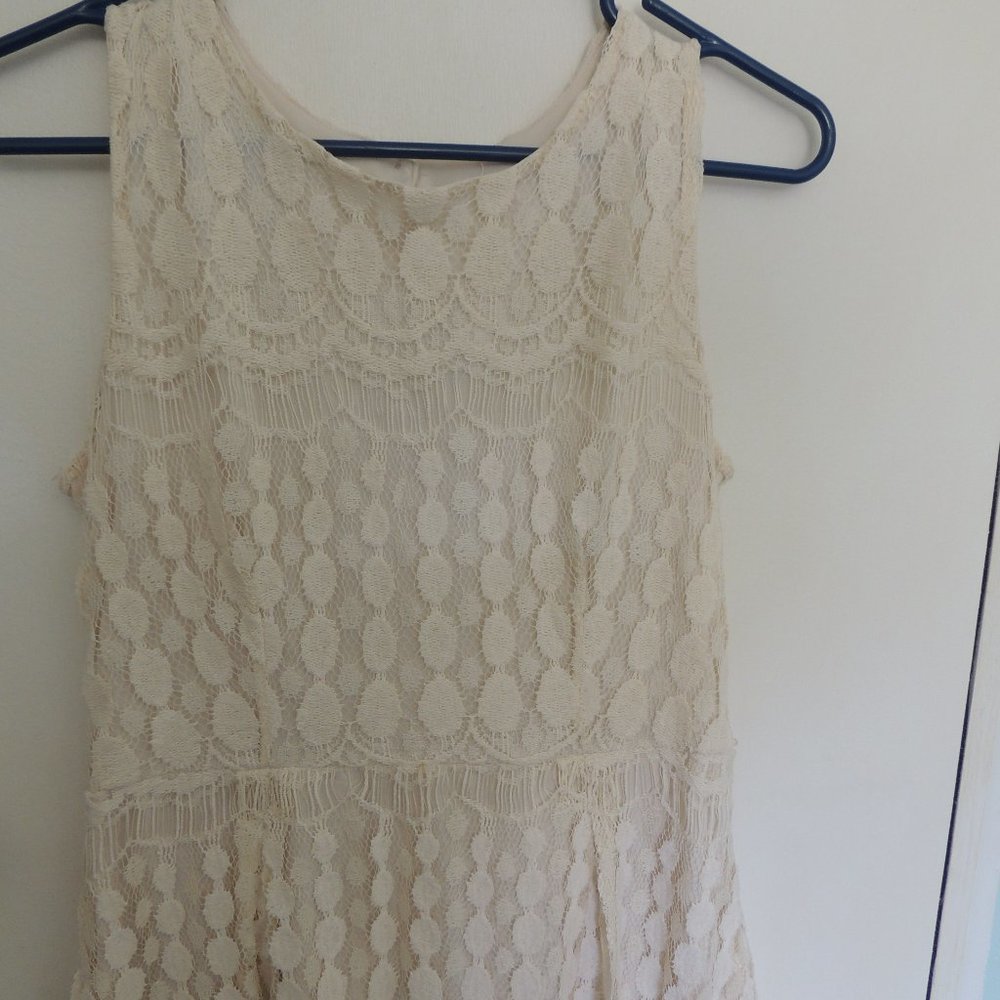 Boho cream-colored lace dress, size M